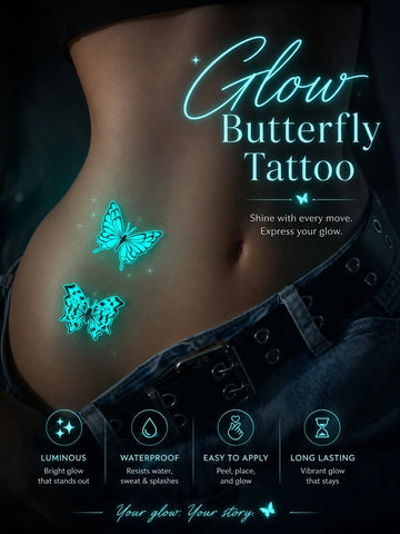 Glow-in-Dark Butterfly Neon Tattoo Sticker