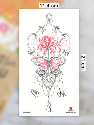 Butterfly Rose Lace Tattoo Sticker