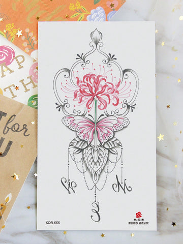 Butterfly Rose Lace Tattoo Sticker