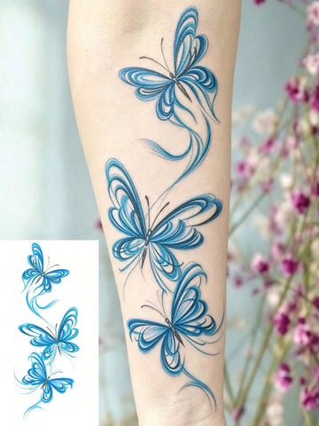 Colorful Elegant Butterfly Tattoo Set