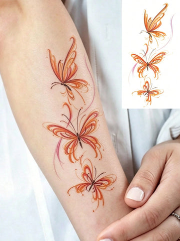 Colorful Elegant Butterfly Tattoo Set