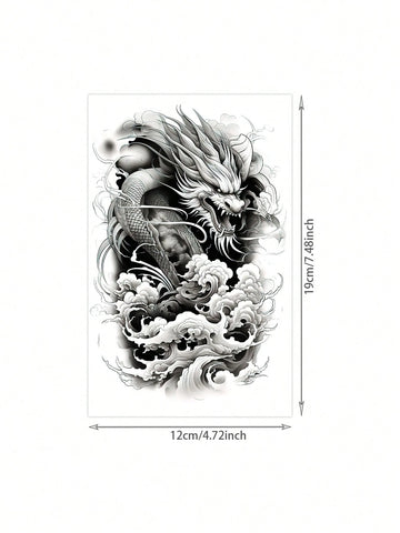 Chinese Dragon Cloud Full Arm Tattoo Sticker