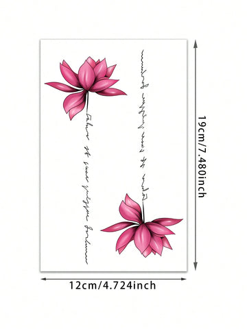 Pink Lotus Spine Tattoo Sticker