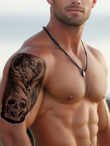 Skull War God Tattoo Sticker