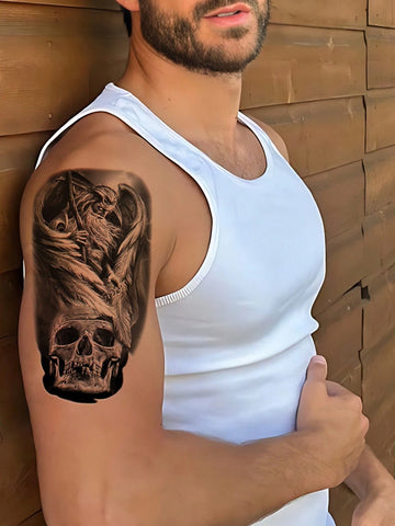 Skull War God Tattoo Sticker