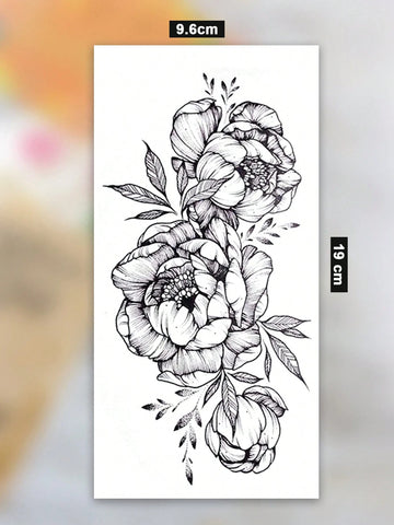 Black Rose Flower Tattoo Sticker