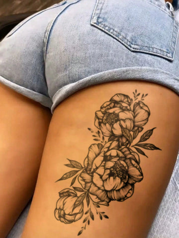 Black Rose Flower Tattoo Sticker