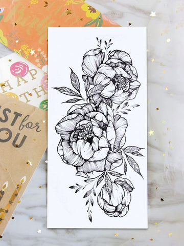 Black Rose Flower Tattoo Sticker