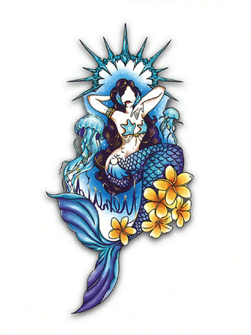 Mermaid Ocean Fantasy Tattoo Sticker