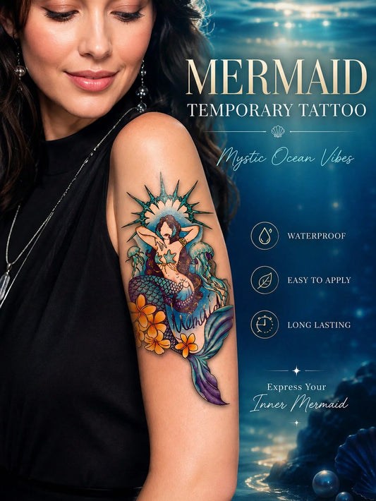 Mermaid Ocean Fantasy Tattoo Sticker