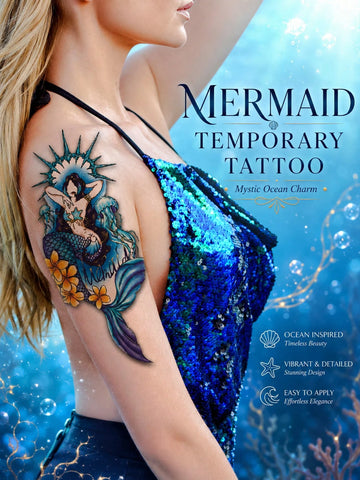 Mermaid Ocean Fantasy Tattoo Sticker
