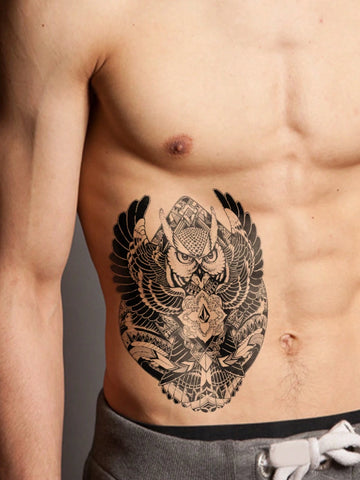 Owl Warrior Wings Tattoo Sticker