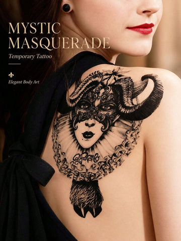 Gothic Mask Woman Tattoo Sticker