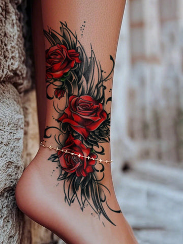 Rose Wing Tattoo Sticker