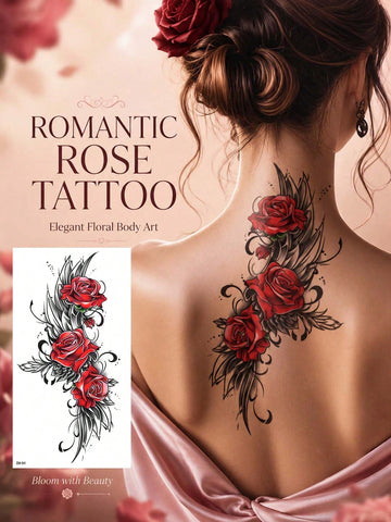 Rose Wing Tattoo Sticker