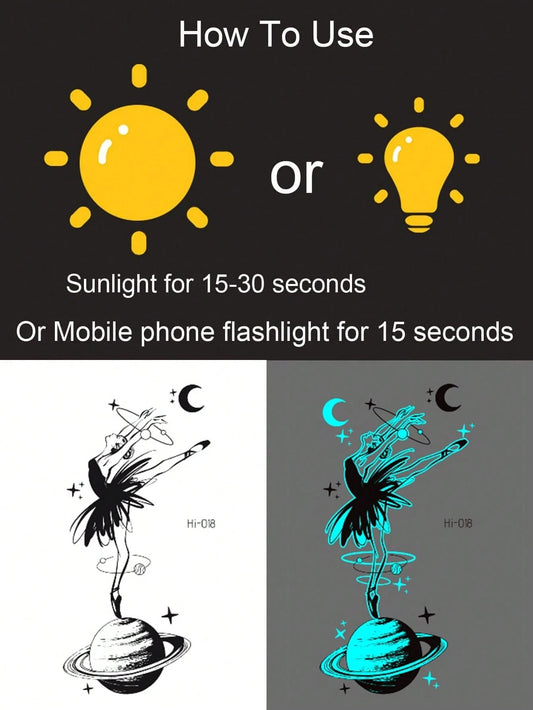 Glow-in-Dark Ballet Butterfly Fairy Tattoo Sticker