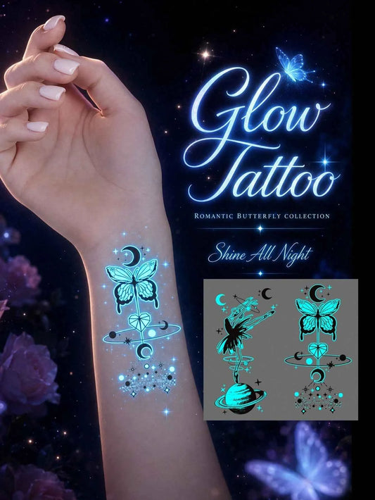 Glow-in-Dark Ballet Butterfly Fairy Tattoo Sticker