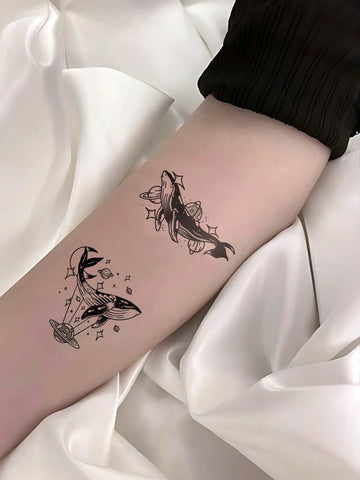 Cosmic Whale Galaxy Tattoo Sticker