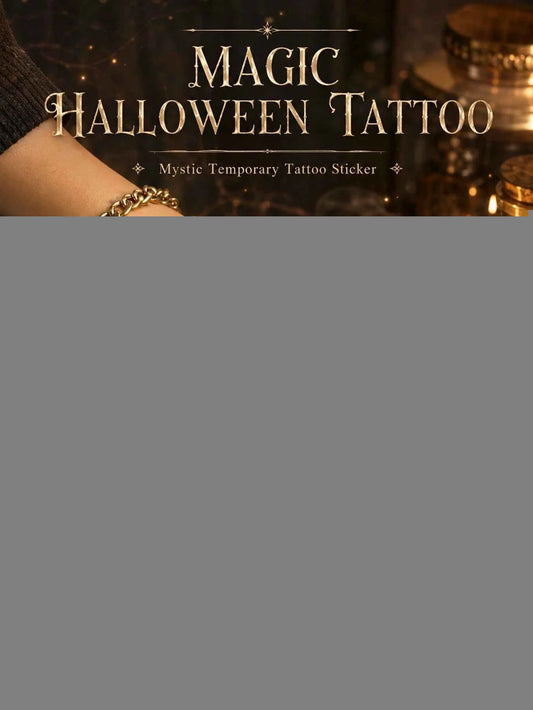 Halloween Skull Feather Tattoo Sticker