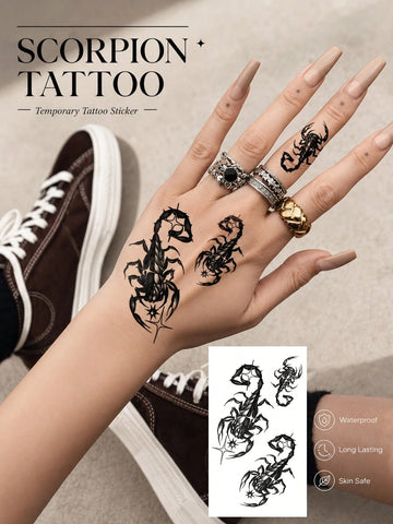 Gothic Scorpio Zodiac Tattoo Sticker
