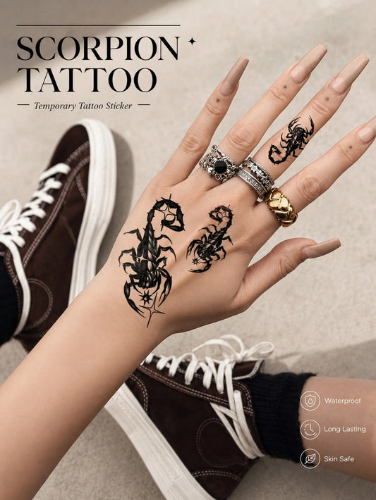 Gothic Scorpio Zodiac Tattoo Sticker