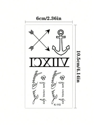 Just Breathe Quote Anchor Tattoo Sticker