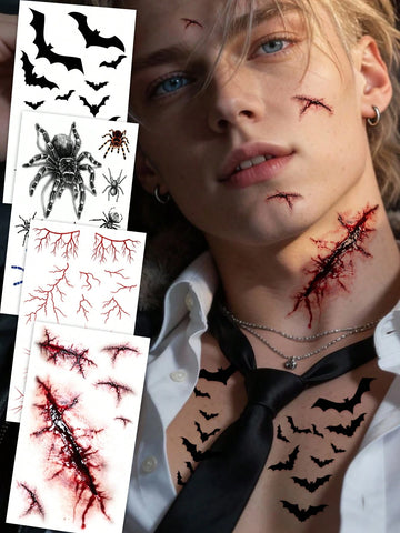 Halloween Zombie Vampire Tattoo Set
