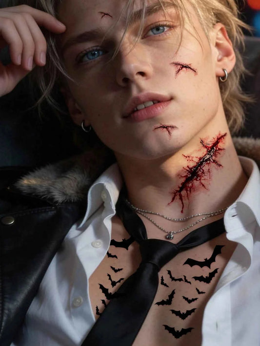 Halloween Zombie Vampire Tattoo Set