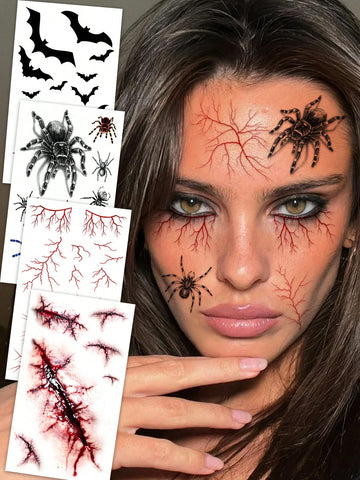 Halloween Zombie Vampire Tattoo Set