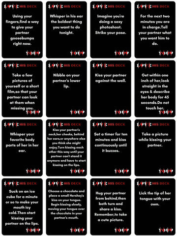Dare Challenge Couples Card Game