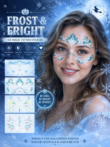 Halloween Snowflake Face Tattoo Set
