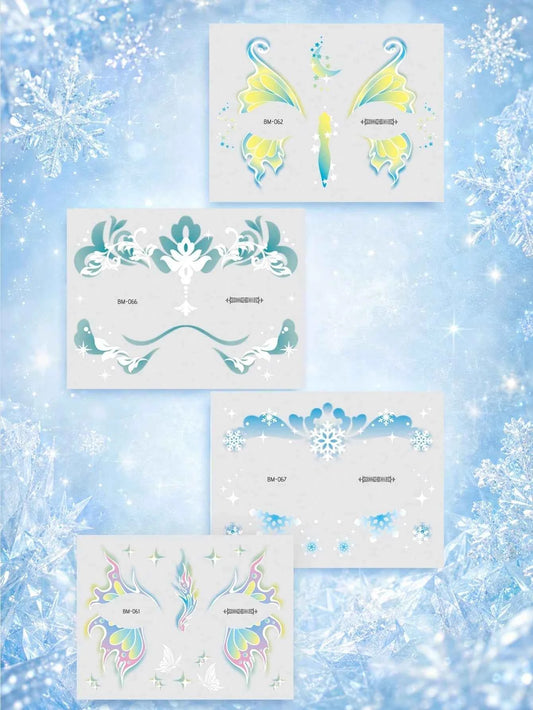 Halloween Snowflake Face Tattoo Set