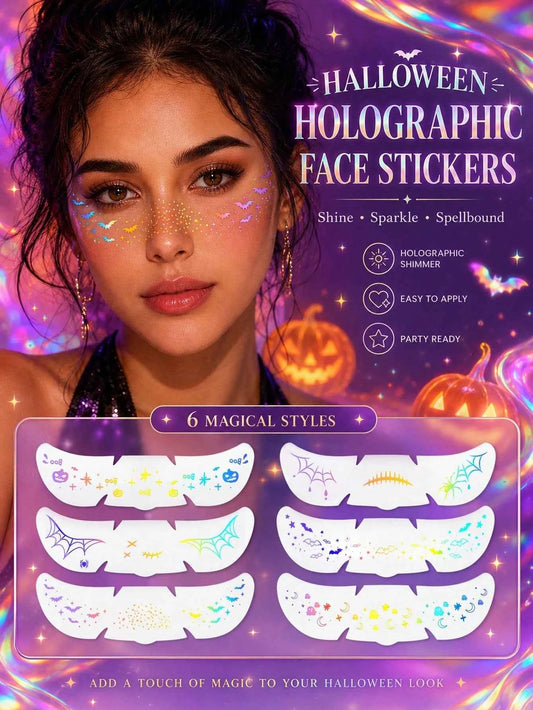 Halloween Holographic Face Tattoo Set
