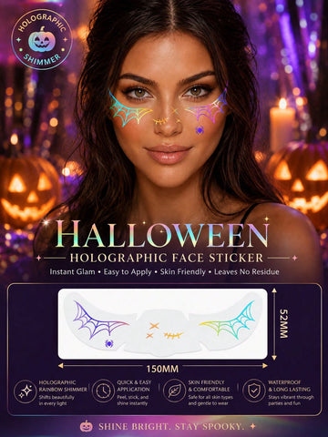 Halloween Holographic Face Tattoo Set
