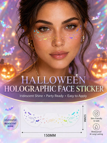 Halloween Holographic Face Tattoo Set