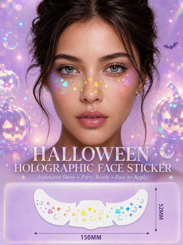 Halloween Holographic Face Tattoo Set