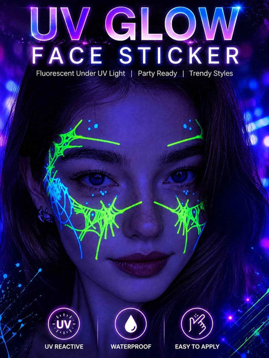 Halloween UV Neon Face Tattoo Set