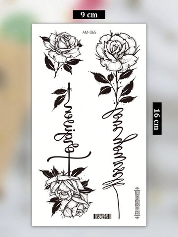 Rose Flower Love Yourself Tattoo Sticker