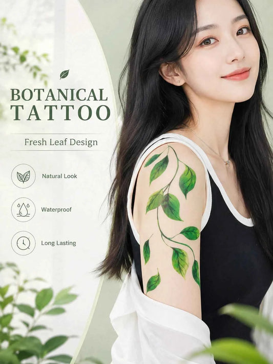 Green Leaf Vine Tattoo Sticker III