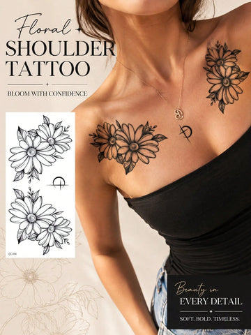 Daisy Floral Shoulder Tattoo Sticker