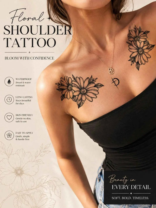 Daisy Floral Shoulder Tattoo Sticker