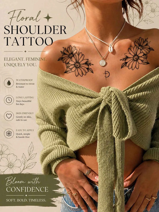 Daisy Floral Shoulder Tattoo Sticker