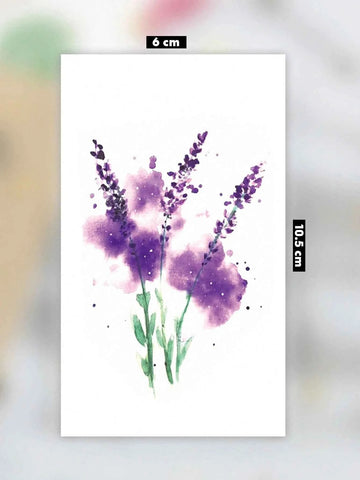 Lavender Flower Watercolor Tattoo Sticker II