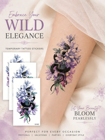 Snake Flower Botanical Tattoo Sticker