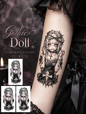 Gothic Doll Anime Tattoo Sticker