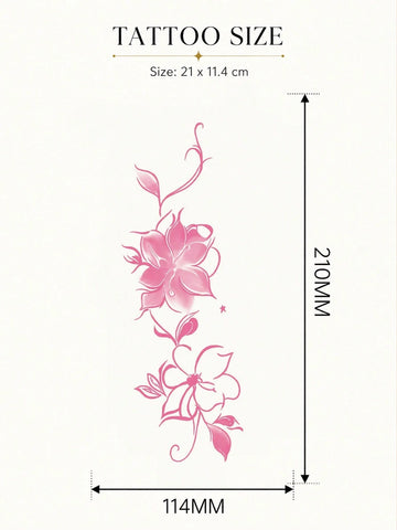 Pink Floral Blossom Tattoo Sticker