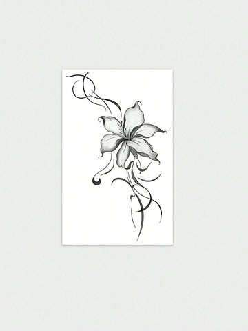 Herbal Lily Tattoo Sticker