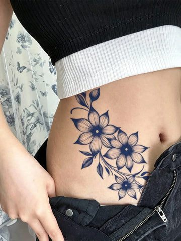 Herbal Floral Vine Tattoo Sticker