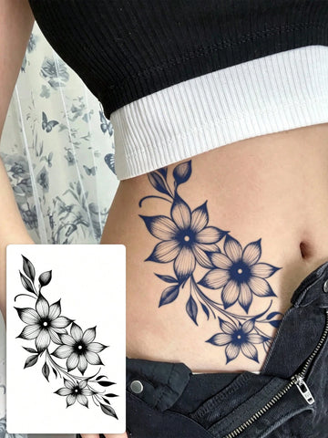 Herbal Floral Vine Tattoo Sticker