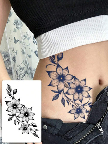 Herbal Floral Vine Tattoo Sticker